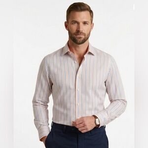 Thomas Dean Multicolor Striped Button Down Shirt